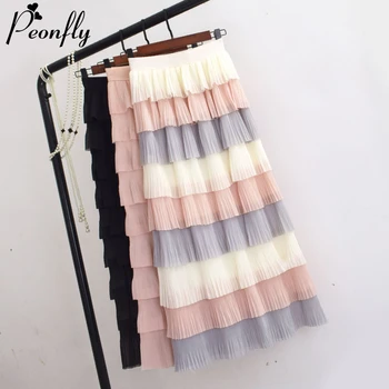 PEONFLY Summer New Sweet Cake Layered Long Mesh Skirts Elegant High Waist Ruffled Vintage Tiered Tulle Pleated Ins Skirts
PEONFLY Summer New Sweet Cake Layered Long Mesh Skirts Elegant High Waist Ruffled Vintage Tiered Tulle Pleated Ins Skirts