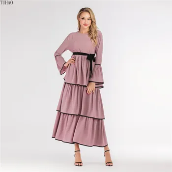 Ruffles Woman Dresses Casual ComforTble Chiffon Muslim Robe Flare Long Sleeve Large Size Elegant Maxi Dress T6183
Ruffles Woman Dresses Casual ComforTble Chiffon Muslim Robe Flare Long Sleeve Large Size Elegant Maxi Dress T6183