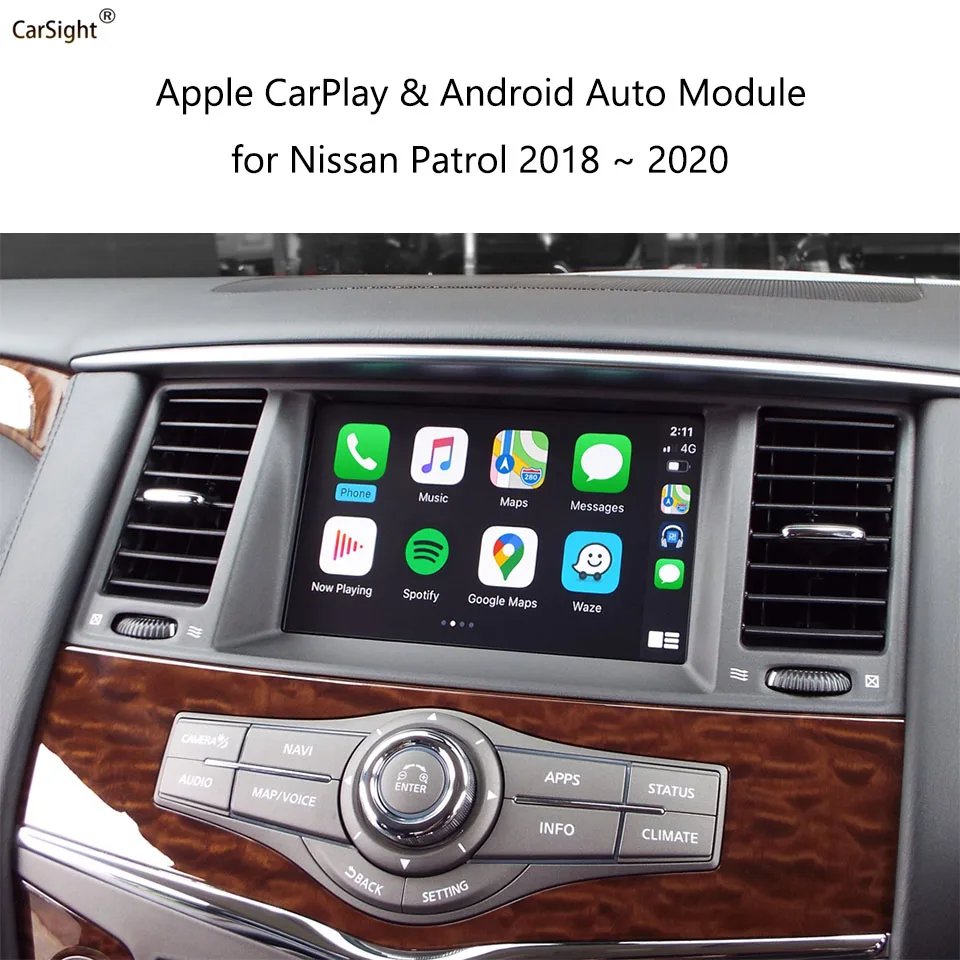 Wireless Android Auto Apple CarPlay Module for Nissan Patrol Y62 Y61 Y60 Car Play Multimedia Phone Screen Mirror OEM Navigation
Wireless Android Auto Apple CarPlay Module for Nissan Patrol Y62 Y61 Y60 Car Play Multimedia Phone Screen Mirror OEM Navigation