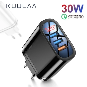 KUULAA Quick Charge 3.0 USB Charger 30W QC3.0 QC Fast Charging Multi Plug Mobile Phone Charger For iPhone Samsung Xiaomi Huawei
KUULAA Quick Charge 3.0 USB Charger 30W QC3.0 QC Fast Charging Multi Plug Mobile Phone Charger For iPhone Samsung Xiaomi Huawei