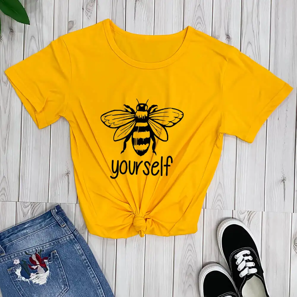 Футболка Be Yourself Bee, Новое поступление, Женская Повседневная 100% хлопковая забавная футболка, вдохновляющая рубашка, мотивационные рубашки, подарок для друга
Футболка Be Yourself Bee, Новое поступление, Женская Повседневная 100% хлопковая забавная футболка, вдохновляющая рубашка, мотивационные рубашки, подарок для друга