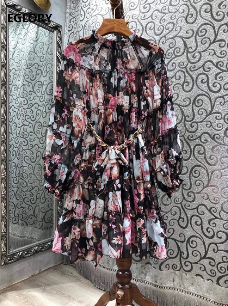 Beautiful Dress 2021 Spring Summer Style Women Charming Floral Print Golden Chain Belt Deco Long Sleeve A-Line Casual Club Dress
Beautiful Dress 2021 Spring Summer Style Women Charming Floral Print Golden Chain Belt Deco Long Sleeve A-Line Casual Club Dress