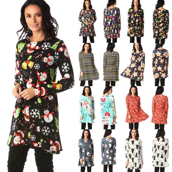 Elegant Christmas Dress Print Women Mini Dress 2020 Fall Winter Casual O-Neck Loose Short Party Dresses Vestidos Plus Size S-5XL
Elegant Christmas Dress Print Women Mini Dress 2020 Fall Winter Casual O-Neck Loose Short Party Dresses Vestidos Plus Size S-5XL
