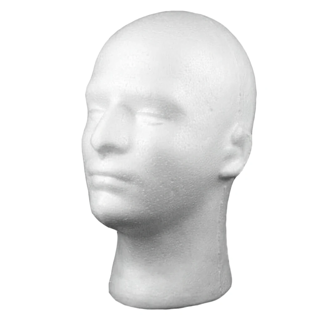 3 Pieces Man Styrofoam Foam Mannequin Head for Glasses Headsets f/ Salon 3 Pieces Man Styrofoam Foam Mannequin Head for Glasses Headsets f/ Salon