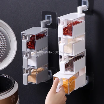 Spice Jar Seasoning Box Kitchen Hanging Rotating Spices Organizer Transparent PP Salt Pepper Set Bottles Cans Accessories Item
Spice Jar Seasoning Box Kitchen Hanging Rotating Spices Organizer Transparent PP Salt Pepper Set Bottles Cans Accessories Item