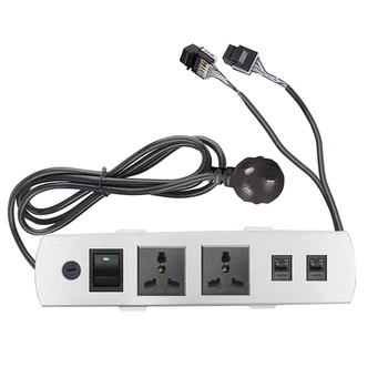 Aluminum Hide multi-function Office Multimedia Desktop Socket with Switch 2AC Universal Outlet 2 Network Interface Power Socket
Aluminum Hide multi-function Office Multimedia Desktop Socket with Switch 2AC Universal Outlet 2 Network Interface Power Socket