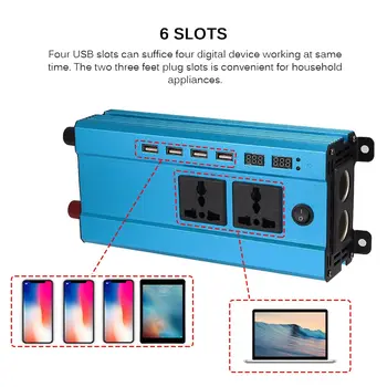 Solar Inverter DC12v-DC24v 5000W Voltage Converter Transformer 4 USB Power Inverter Charger for Car Home CE certification
Solar Inverter DC12v-DC24v 5000W Voltage Converter Transformer 4 USB Power Inverter Charger for Car Home CE certification