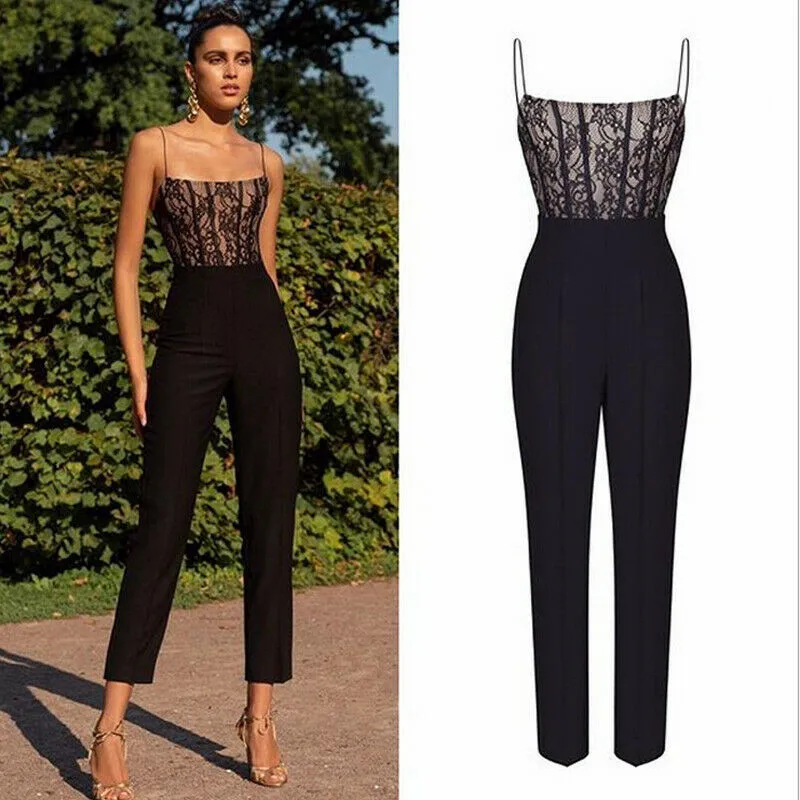 Womens Casual and Loose Thin Solid Lace Sleeveless Tops Jumpsuits Ladies Evening Party Long Playsuits
Womens Casual and Loose Thin Solid Lace Sleeveless Tops Jumpsuits Ladies Evening Party Long Playsuits