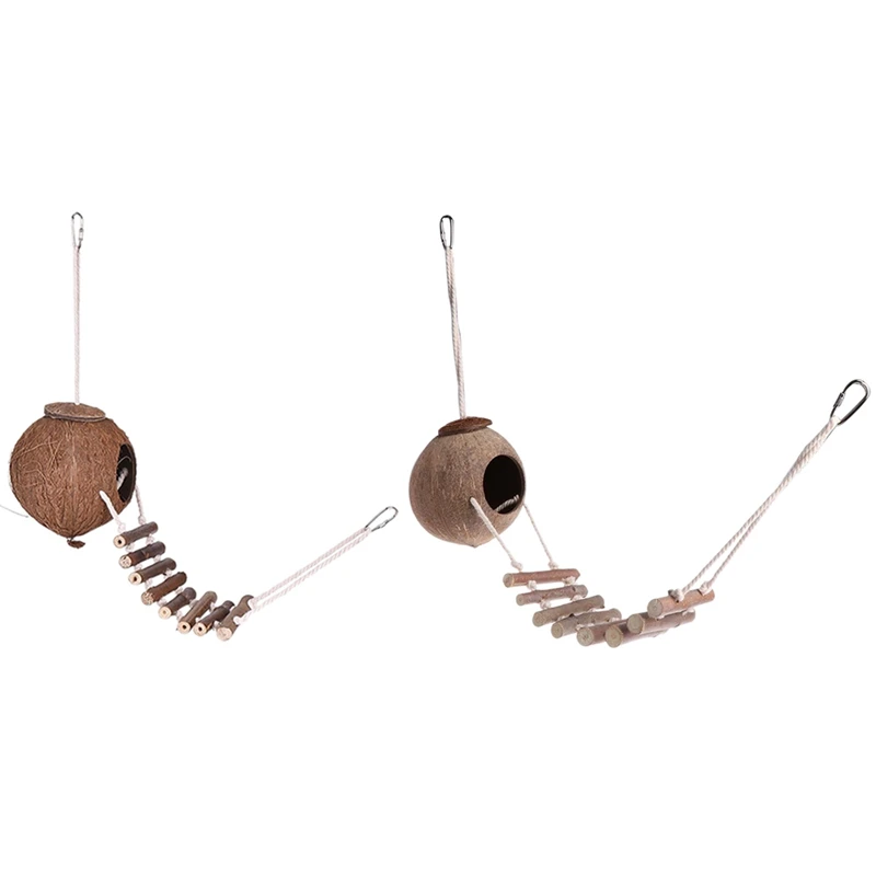 100% Natural Coconut Husk Coconut Hide with Ladder for Bird Shell Hideaway Durable Habitat
100% Natural Coconut Husk Coconut Hide with Ladder for Bird Shell Hideaway Durable Habitat