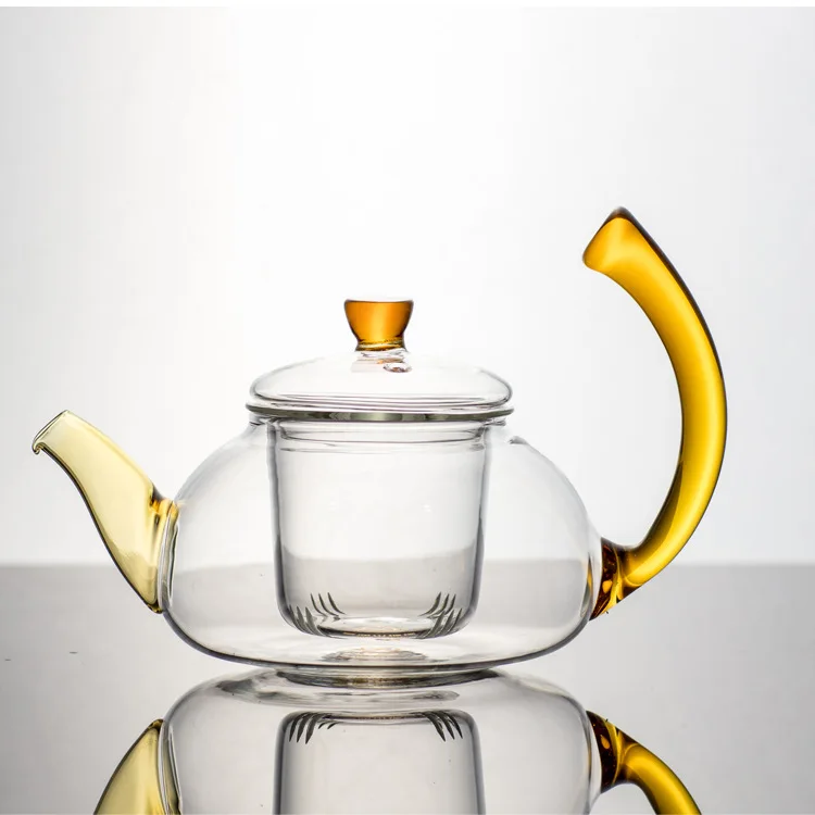 300ML High borosilicate heat-resistant glass teapot creative color handle new teapot glass tea set
300ML High borosilicate heat-resistant glass teapot creative color handle new teapot glass tea set
