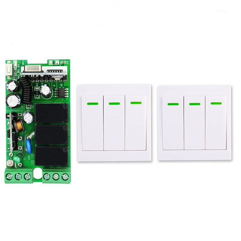 Universal Wireless Remote AC110V 220V 3CH Wall switch and remote controller Garage/LED/Light/Fan/Home appliance Control switch
Universal Wireless Remote AC110V 220V 3CH Wall switch and remote controller Garage/LED/Light/Fan/Home appliance Control switch