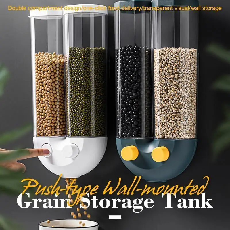 Push-type Wall-mounted Grain Storage Tank PP Food Storage Box Plastic Clear Container Set with Pour Lids Kitchen Storage Bottles
Push-type Wall-mounted Grain Storage Tank PP Food Storage Box Plastic Clear Container Set with Pour Lids Kitchen Storage Bottles