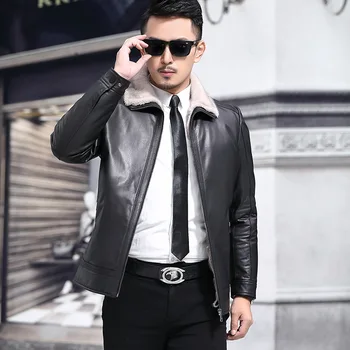 Genuine Men Winter Cow Leather Jacket Real Liner Warm Down Coats Mink Fur Collar Jaqueta De Couro YY441
Genuine Men Winter Cow Leather Jacket Real Liner Warm Down Coats Mink Fur Collar Jaqueta De Couro YY441