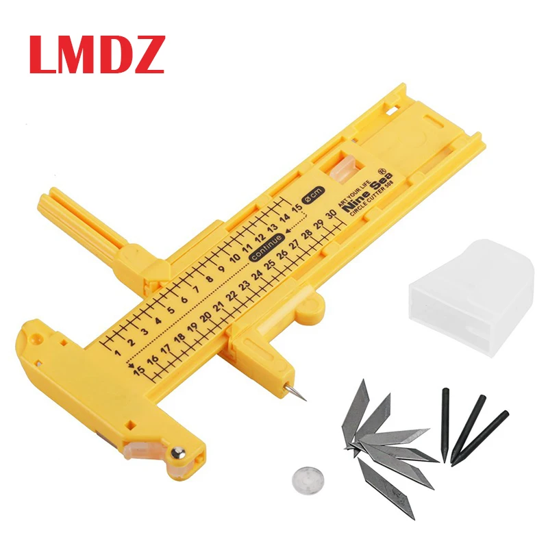 LMDZ Compass Circle Cutter Paper Trimmer Circular Cutting Tool Round Knife Cutting Knife Model Patchwork DIY Tools 1cm-30cm kits
LMDZ Compass Circle Cutter Paper Trimmer Circular Cutting Tool Round Knife Cutting Knife Model Patchwork DIY Tools 1cm-30cm kits
