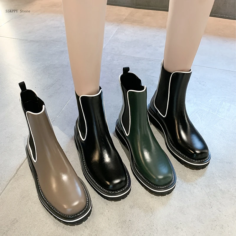 

short Boots 2022 New Spring and Autumn Fashion All-match Single Boots British Style Thick-soled Comfortable Short Boots Women