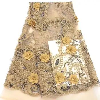 Beaded Lace Fabric 2019 High Quality Yellow color Lace Material 3D applique Lace Fabric Nigerian Tulle Mesh Lace Fabrics XSA006 
Beaded Lace Fabric 2019 High Quality Yellow color Lace Material 3D applique Lace Fabric Nigerian Tulle Mesh Lace Fabrics XSA006