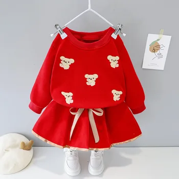 Winter Baby Clothes Skirt Set Red Pink Toddler Girl Cartoon Plush Hoodies+Skirts Two Piece Thicken Warm Casual Newborn Outfits 
Winter Baby Clothes Skirt Set Red Pink Toddler Girl Cartoon Plush Hoodies+Skirts Two Piece Thicken Warm Casual Newborn Outfits
