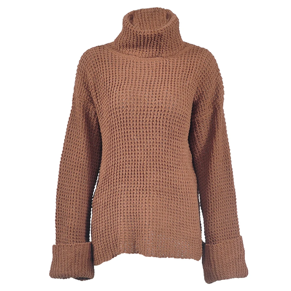 women oversized turtleneck sweater 2019 autumn flare sleeve