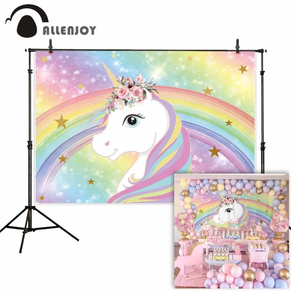 Allenjoy Unicorn Party Backdrop Rainbow Bokeh Flowers Glitter Stars Birthday Baby Shower Background Cartoon Photocall Photobooth
Allenjoy Unicorn Party Backdrop Rainbow Bokeh Flowers Glitter Stars Birthday Baby Shower Background Cartoon Photocall Photobooth