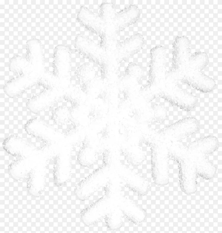黑白雪花树图案-雪花透明PNG剪贴画