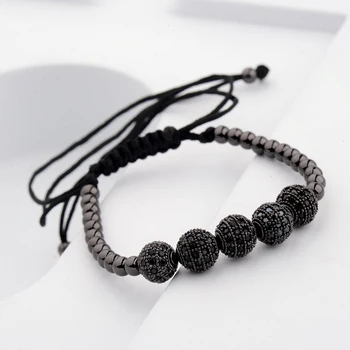 2020 Luxury CZ Ball Black Bracelet Men Copper Beads Women's Macrame Bracelets&Bangles Jewelry Femme
2020 Luxury CZ Ball Black Bracelet Men Copper Beads Women's Macrame Bracelets&Bangles Jewelry Femme