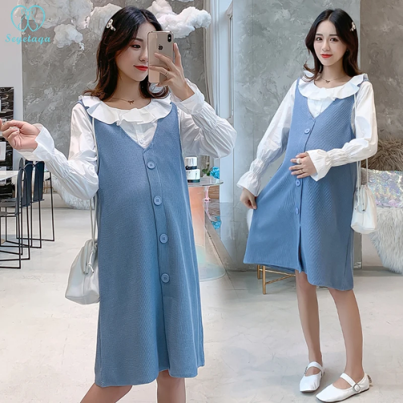 8893# Autumn Korean Fashion Maternity Dress Sweet White Blouse + Knitted Vest Dress Suits Clothes for Pregnant Women Pregnancy
8893# Autumn Korean Fashion Maternity Dress Sweet White Blouse + Knitted Vest Dress Suits Clothes for Pregnant Women Pregnancy