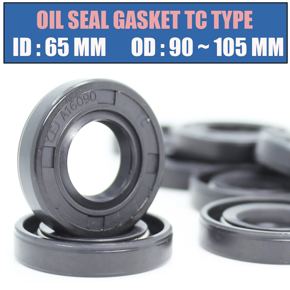 

ID65mm Oil Seal TC Inner 65*90/95/100/105/110/115/120/140 mm 1PC NBR Skeleton Seals Nitrile Covered Double Lip With Garter