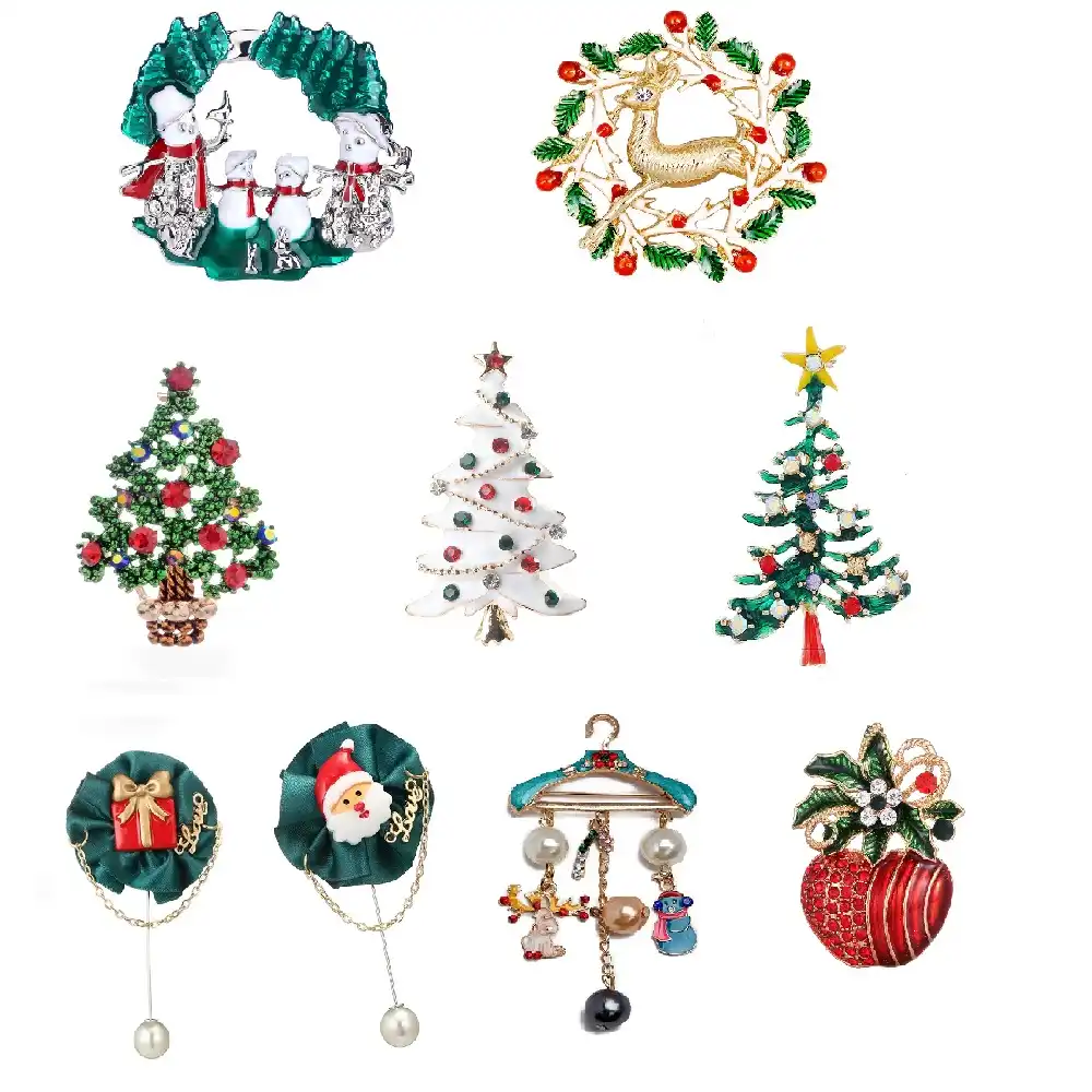 new arrivals christmas tree brooch pins women fashion enamel