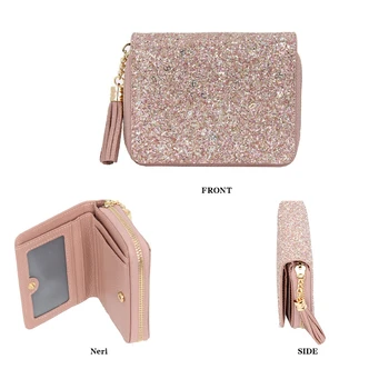 Women Wallet Genuine Leather Short Sequined Shining Tassel Woman Credit Cards Holder Purse Change Coin Purse Bag 
Women Wallet Genuine Leather Short Sequined Shining Tassel Woman Credit Cards Holder Purse Change Coin Purse Bag