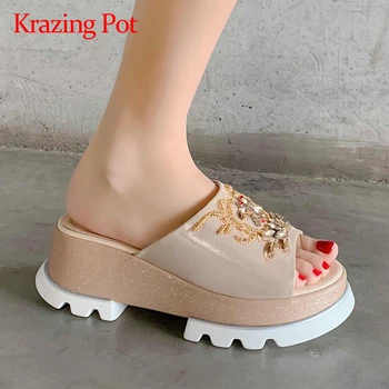Krazing pot european style convenient high quality handmade rhinestone peep toe high heel summer shoes slip on sandals women L87
Krazing pot european style convenient high quality handmade rhinestone peep toe high heel summer shoes slip on sandals women L87