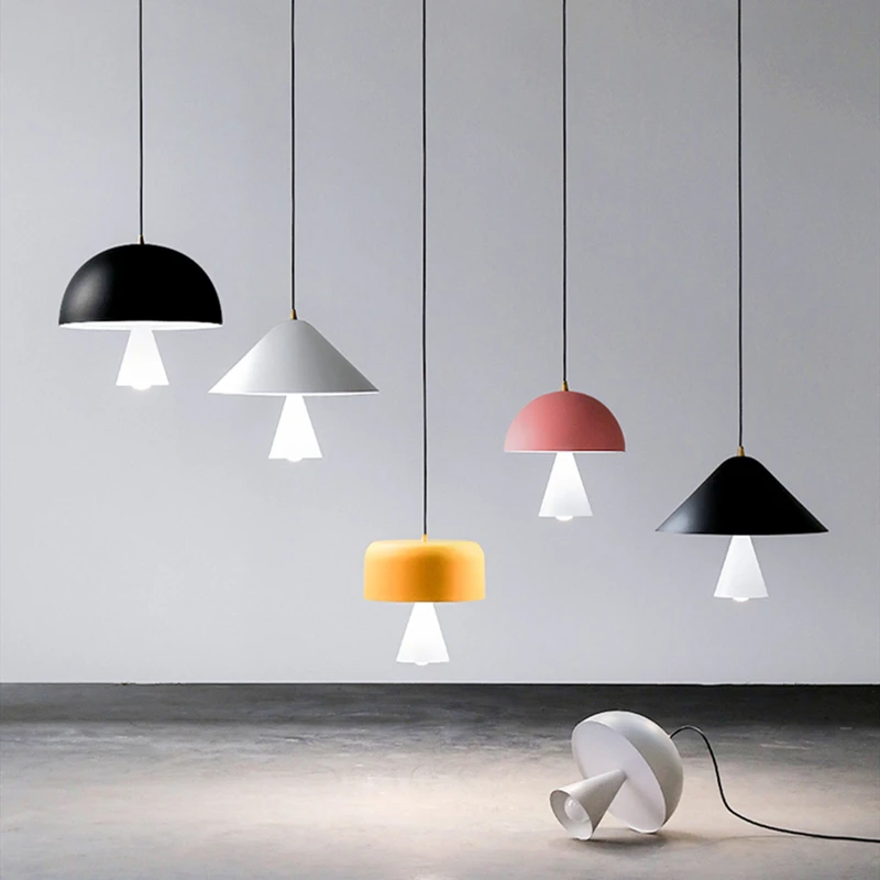 Фото Скандинавские подвесные светильники Современная Подвесная лампа в виде грибов