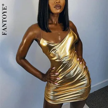 FANTOYE Sexy Golden Dress Women Party Night Clubwear Bodycon Mini Dresses Satin Vintage Cub Dress Yellow Vestidos Women Clothes
FANTOYE Sexy Golden Dress Women Party Night Clubwear Bodycon Mini Dresses Satin Vintage Cub Dress Yellow Vestidos Women Clothes