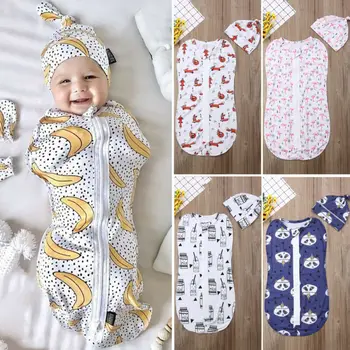 Goocheer Baby Sleeping Bags Newborn Baby Cotton Zipper Swaddle Blanket Wrap Sleeping Bag +Hat 2pcs Size 0-6M 
Goocheer Baby Sleeping Bags Newborn Baby Cotton Zipper Swaddle Blanket Wrap Sleeping Bag +Hat 2pcs Size 0-6M