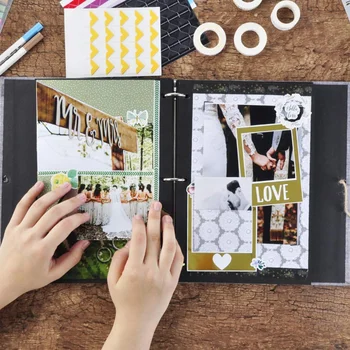 Photo Album Scrapbook, Linen Refillable Scrap Book, Vintage Black Pages Memory Book, Back to School Gifts for Children, Wedding
Photo Album Scrapbook, Linen Refillable Scrap Book, Vintage Black Pages Memory Book, Back to School Gifts for Children, Wedding