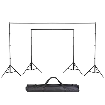 10ft Adjustable Backdrop Stand Crossbar Kit Set Photography Background Support System for Muslins Backdrops 8-1/5ft Height