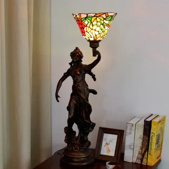 Ou tiffany stained glass lamp grape American pastoral sitting room dining-room bedroom bar glass lamp 
Ou tiffany stained glass lamp grape American pastoral sitting room dining-room bedroom bar glass lamp