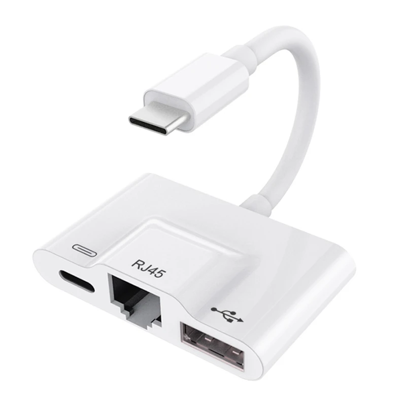 3 в 1 зарядное устройство адаптер для Type C к Lan 100 Мбит/с Ethernet Rj45 Otg Usb 0 чтения камеры