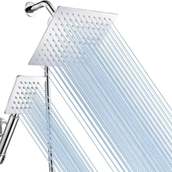 8 Inch High Pressure Rainfall Shower Head and 3X4 Inch Hand Shower Combo with 5Ft Hose, Stainless Steel
8 Inch High Pressure Rainfall Shower Head and 3X4 Inch Hand Shower Combo with 5Ft Hose, Stainless Steel