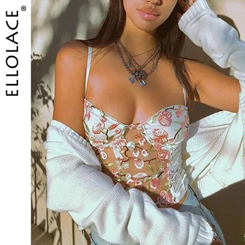Ellolace Lace Summer Women Crop Top Cropped Ladies Spaghetti Strap Camisole Sexy Flower Embroidery Tank Tops Skinny Bralette
Ellolace Lace Summer Women Crop Top Cropped Ladies Spaghetti Strap Camisole Sexy Flower Embroidery Tank Tops Skinny Bralette