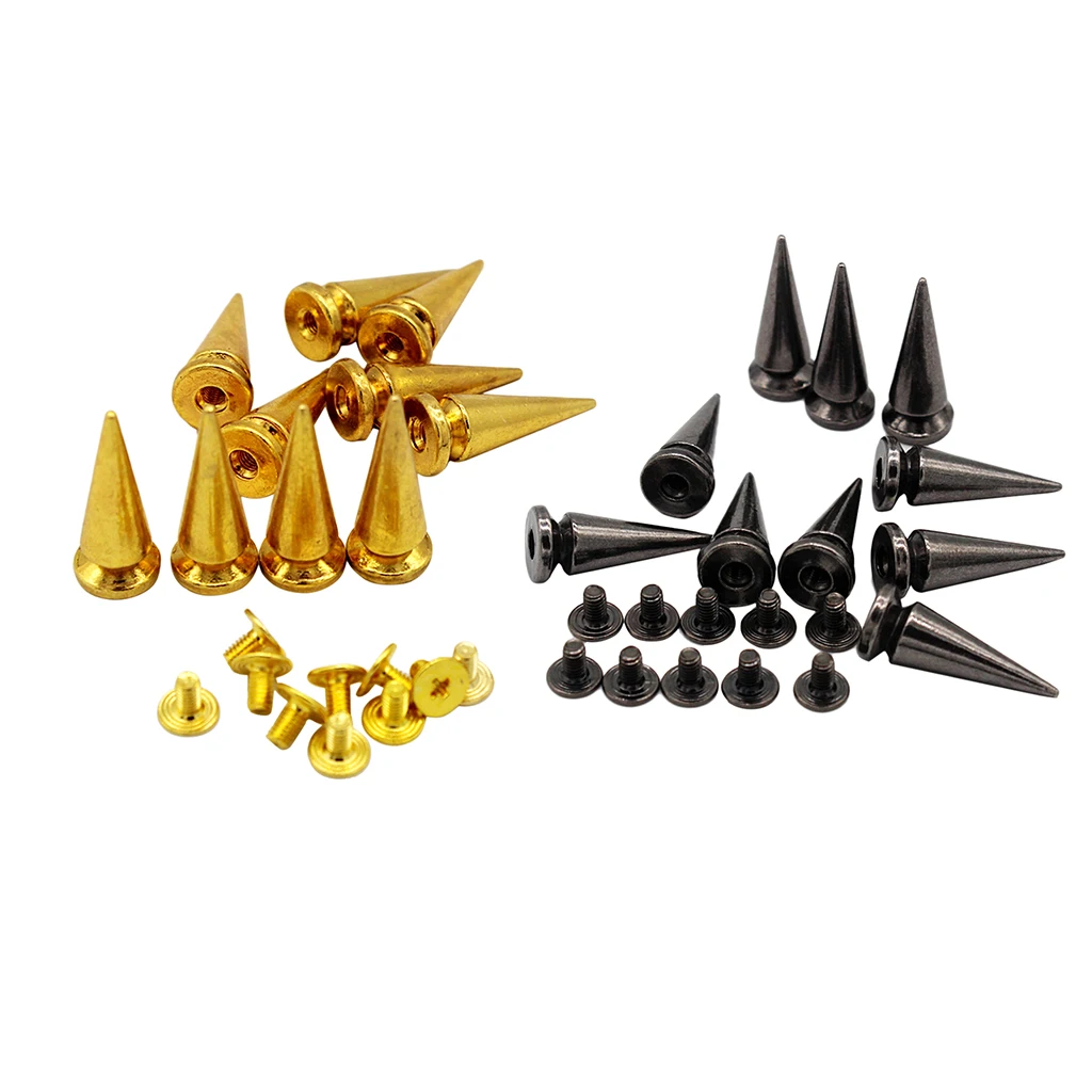 10 Sets 25mm Cone Studs Screwback DIY Cool Punk Garment Rivets 10 Sets 25mm Cone Studs Screwback DIY Cool Punk Garment Rivets