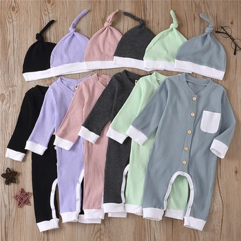 5 colors Newborn Baby Girls 2-piece Outfit Set Fashion Long Sleeve Solid Romper and Hat Set 2020
5 colors Newborn Baby Girls 2-piece Outfit Set Fashion Long Sleeve Solid Romper and Hat Set 2020