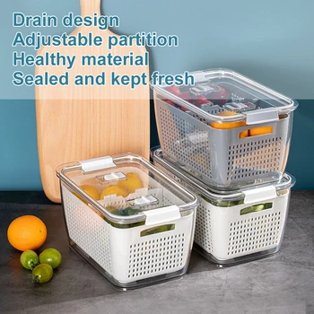 Drain Preservation Fresh-Keeping Box Refrigerator Fruit Vegetable Cleaning Drain Crisper Storage Containers Washing Basket
Drain Preservation Fresh-Keeping Box Refrigerator Fruit Vegetable Cleaning Drain Crisper Storage Containers Washing Basket