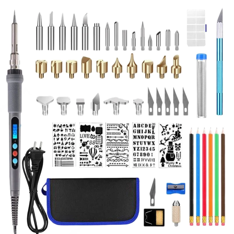 56Pcs Wood Burning Kit Professional Pyrography Set with Adjustable Temperature Pyrography Pen Us Plug 
56Pcs Wood Burning Kit Professional Pyrography Set with Adjustable Temperature Pyrography Pen Us Plug