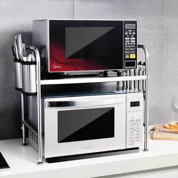 304 high quality stainless steel kitchen rack microwave oven rack 3 layer electrical oven shelf double kitchen utensils storage
304 high quality stainless steel kitchen rack microwave oven rack 3 layer electrical oven shelf double kitchen utensils storage
