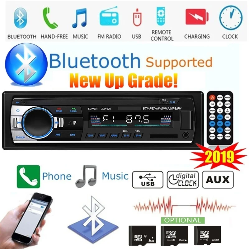 Bluetooth автомагнитола автомобильное стерео радио FM Aux вход приемник SD USB