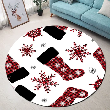 Christmas Round Carpet Area Rug Xmas Snowflake Stockings Plaid Bedroom Dining Table Chair Mat Non-slip Carpet Living Room Rugs
Christmas Round Carpet Area Rug Xmas Snowflake Stockings Plaid Bedroom Dining Table Chair Mat Non-slip Carpet Living Room Rugs