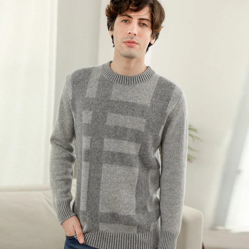2020 Autumn and Winter New Men's Cashmere Sweater Thickened Knitting Cashmere Sweater round Neck Loose Color Matching Sweater
2020 Autumn and Winter New Men's Cashmere Sweater Thickened Knitting Cashmere Sweater round Neck Loose Color Matching Sweater