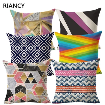Rainbow Geometric Pattern Cotton Linen Cushion Cover Throw Pillow Living Room Car Home Sofa Bed Decorative Pillowcase 40231
Rainbow Geometric Pattern Cotton Linen Cushion Cover Throw Pillow Living Room Car Home Sofa Bed Decorative Pillowcase 40231