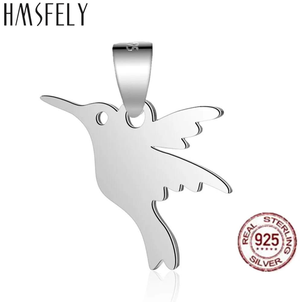 

HMSFELY Charm Hummingbird Pendant DIY Charms Bracelets Accessories 925 Sterling Silver Dangles For Necklace Jewelry Making 1pcs