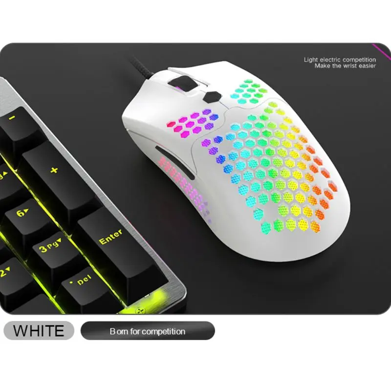 M5 Hollow-out Honeycomb Shell Gaming Mouse Colorful RGB Backlit Light Wired Mice with 7 Buttons for Game Lovers
M5 Hollow-out Honeycomb Shell Gaming Mouse Colorful RGB Backlit Light Wired Mice with 7 Buttons for Game Lovers